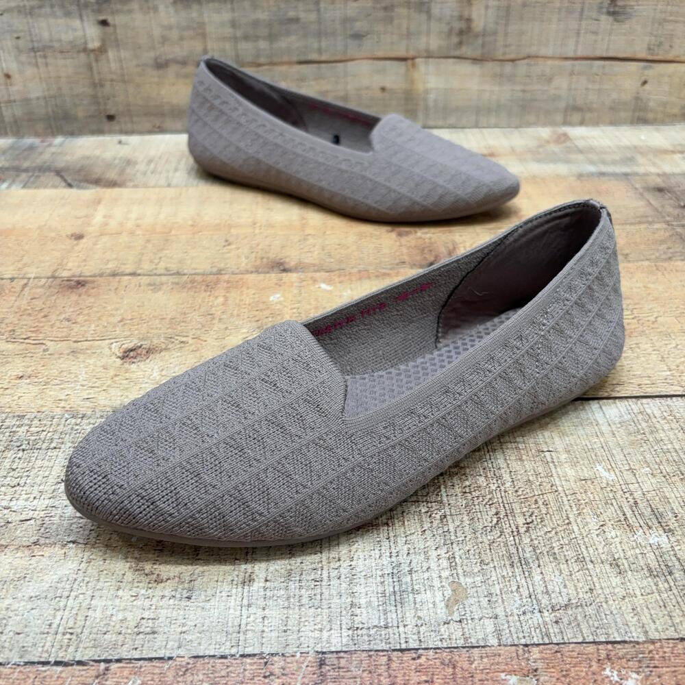 Skechers Flats Womens Size 8.5 38.5 Brown Knit Slip On Memory Foam Comfort Shoes